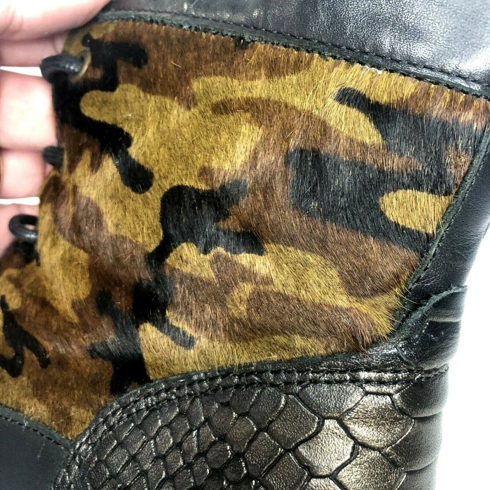 Bronx Womens Chelsea Lace Up Boots Size 41 Camo - Picture 4 of 9